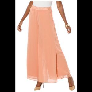 WynneLayers Women's Pull-On Pant w Chiffon Overlay Soft Coral - Regular